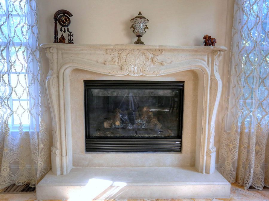 Louis XV Fireplace Mantel cast stone surround