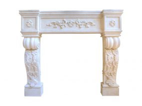 traditional fireplace mantel with ornate detailing