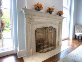Custom New French Cast Stone Fireplace Mantel