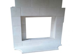 Le-Nouveau cast stone fireplace -outline stone tiles