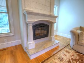 Le Plugavoy Fireplace Mantel with Over Mantel