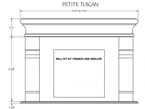 Petite-Tuscan-Cast Stone Fireplace Mantel drawings