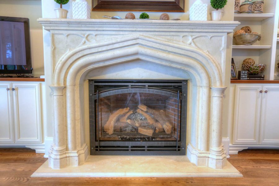 Stansbury Cast Stone Fireplace Mantel