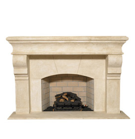 Beautiful cast stone fireplace mantel