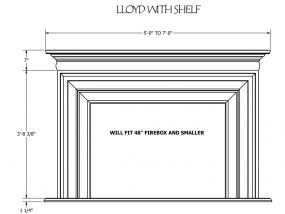 Lloyd-with-Shelf- Fireplace Mantel drawing