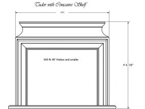 Tudor-with-Concanve-Shelf fireplace mantel-drawing